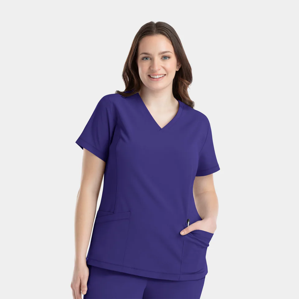 Women's V-Neck Top in Grape